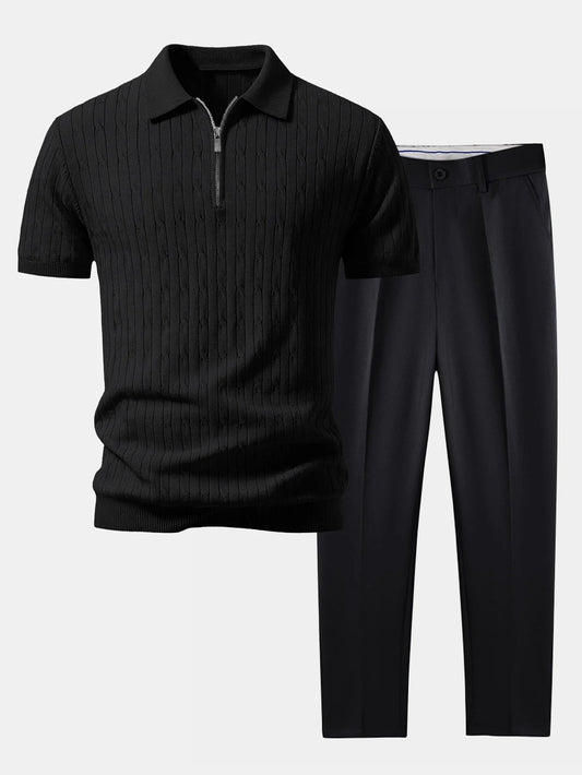Valerio | Polo jacquard y pantalón tapered