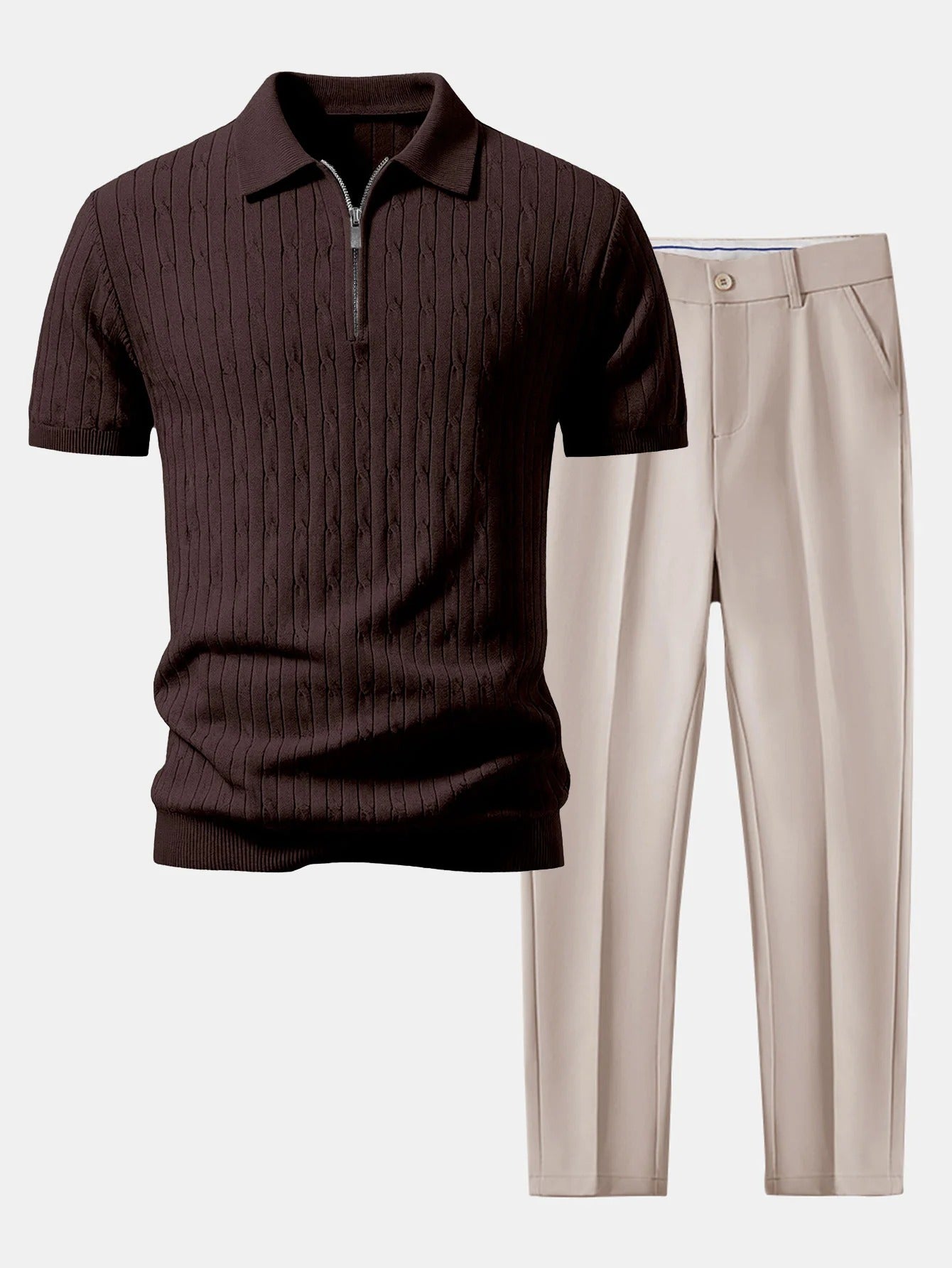 Valerio | Polo jacquard y pantalón tapered