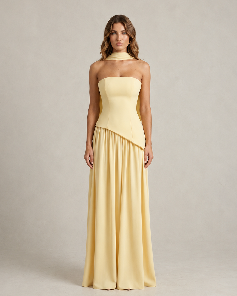 Alessia | Vestido maxi esculpido