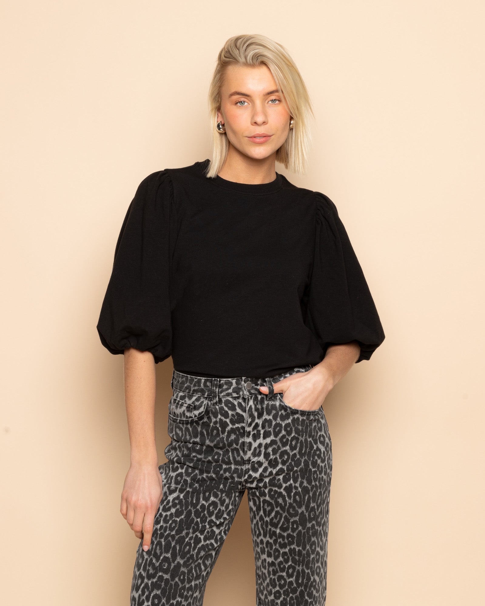 Jeans Oscura | leopardo gris