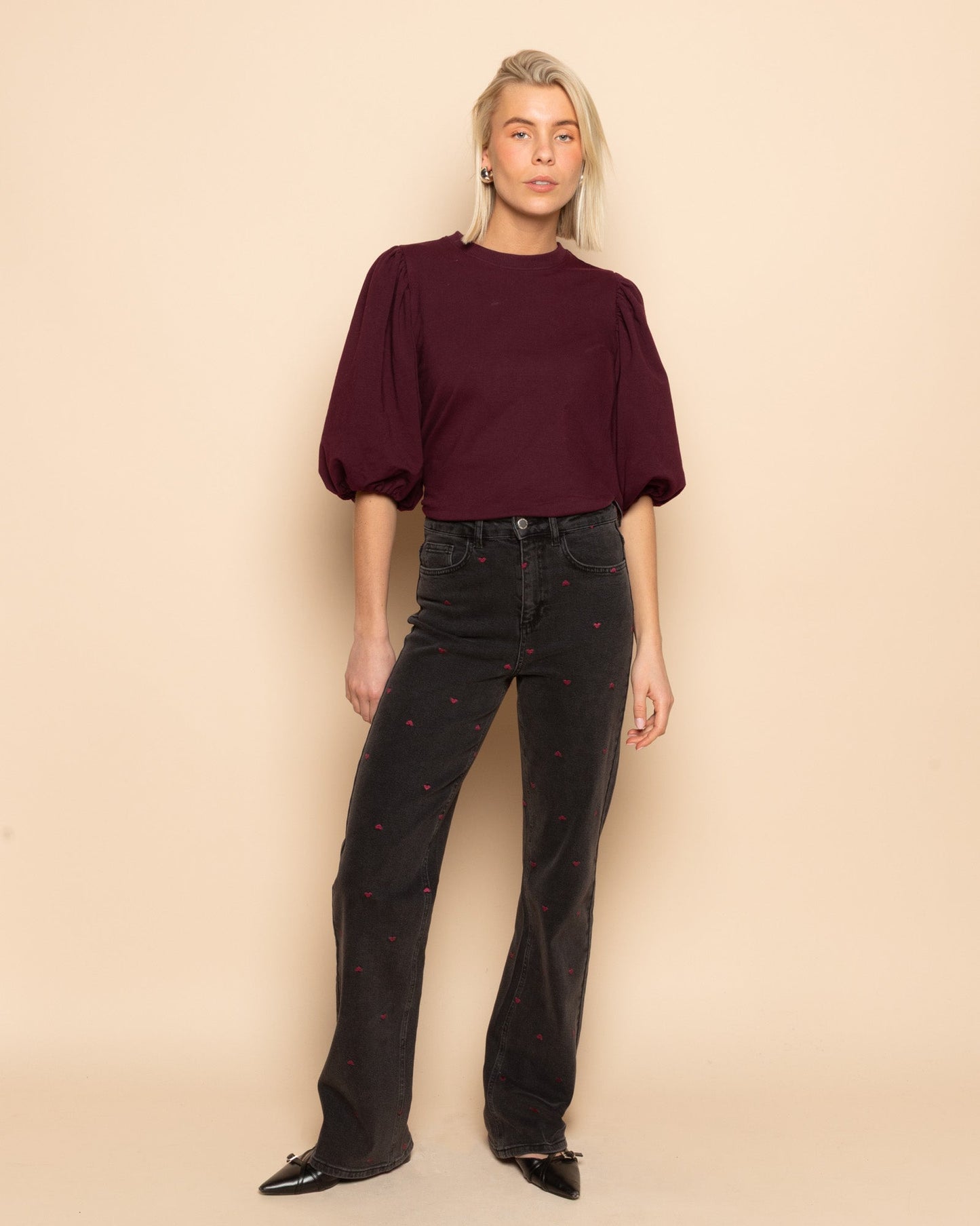 Jeans Mar | corazones bordados