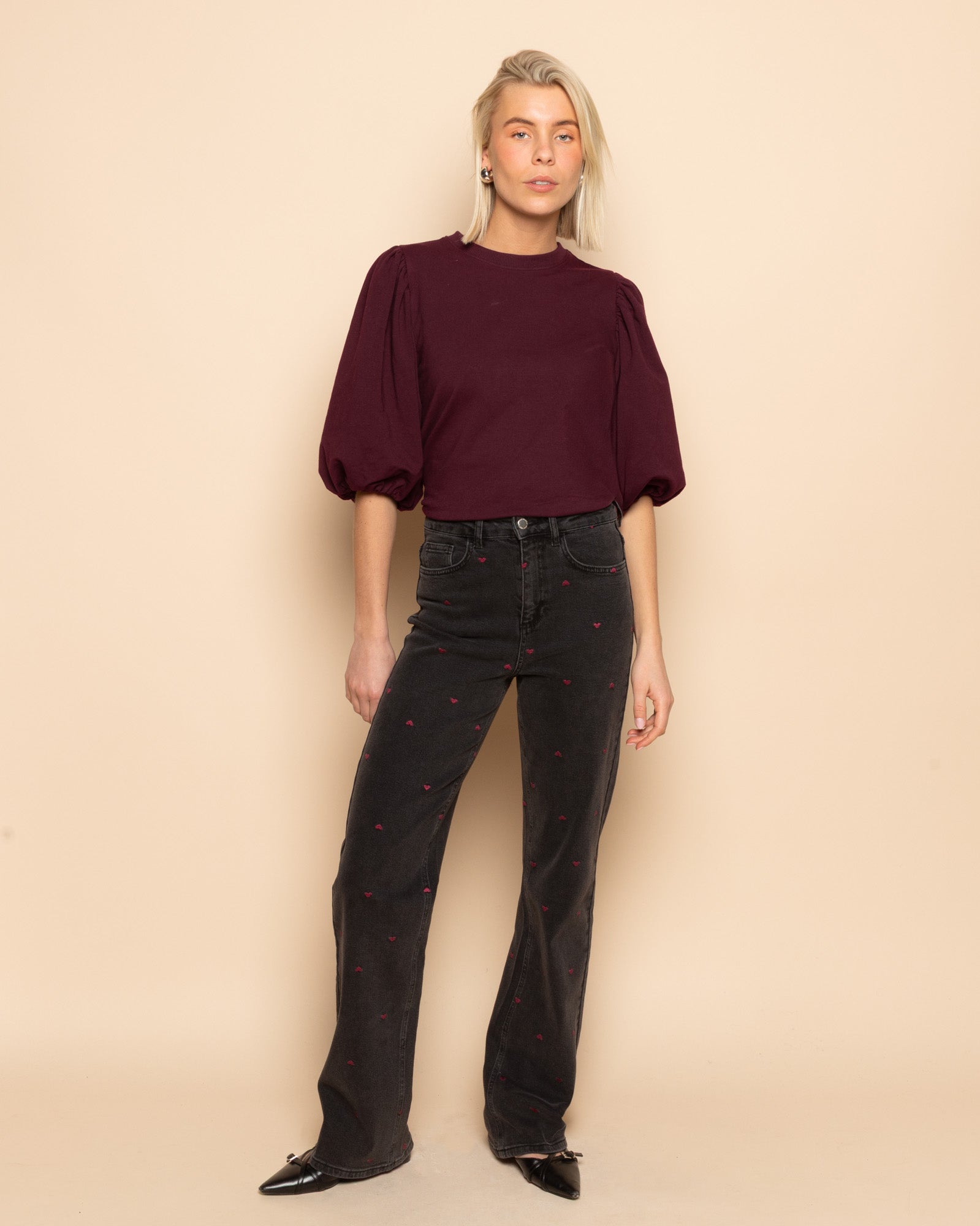 Jeans Mar | corazones bordados