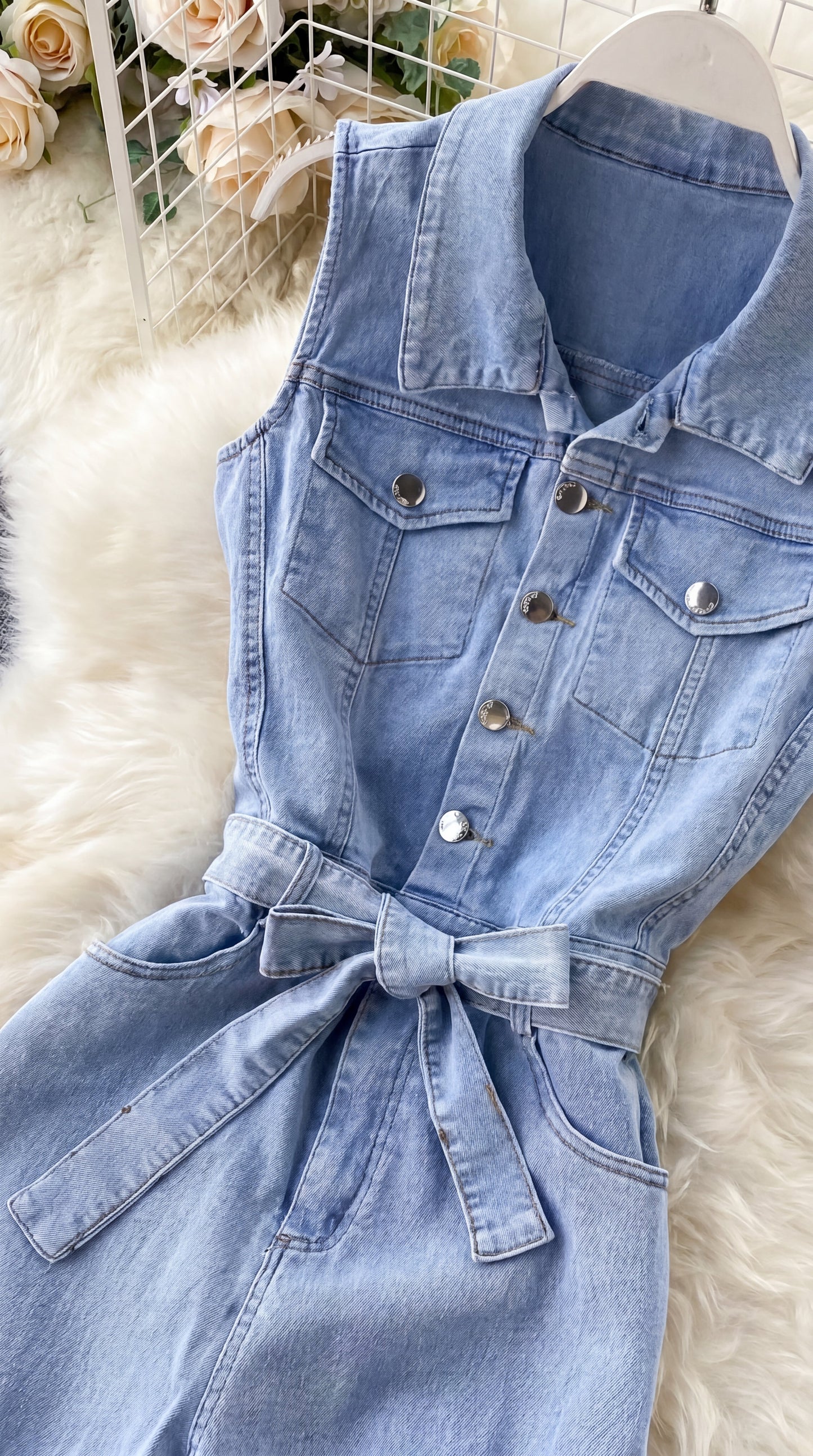 Mono Linda | denim con cinturón