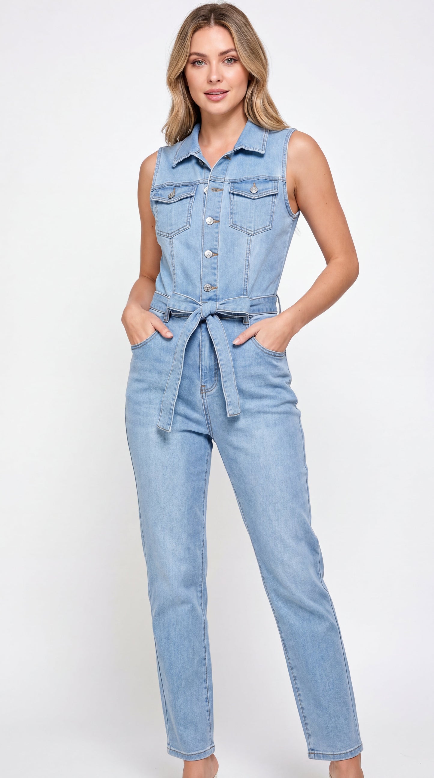 Mono Linda | denim con cinturón