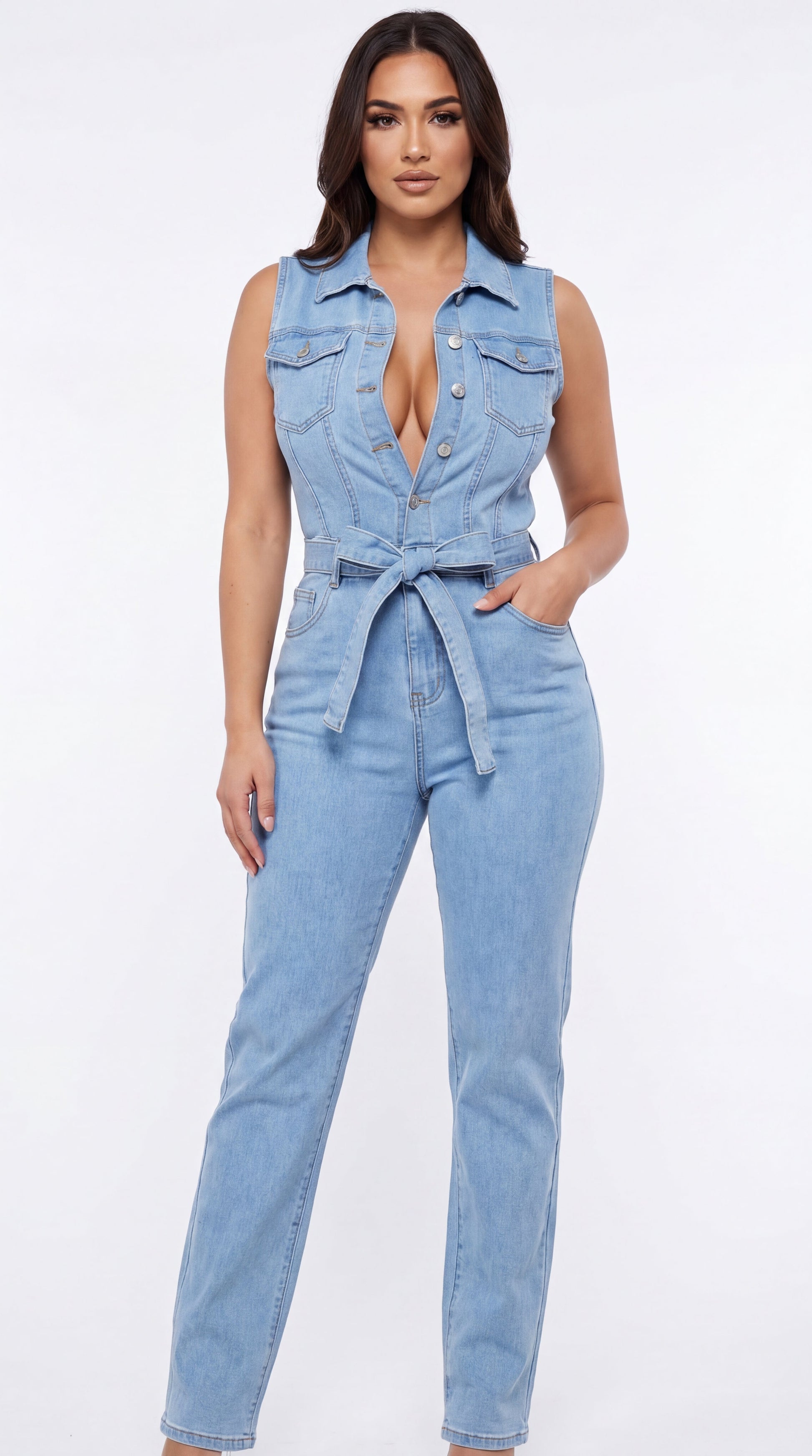Mono Linda | denim con cinturón