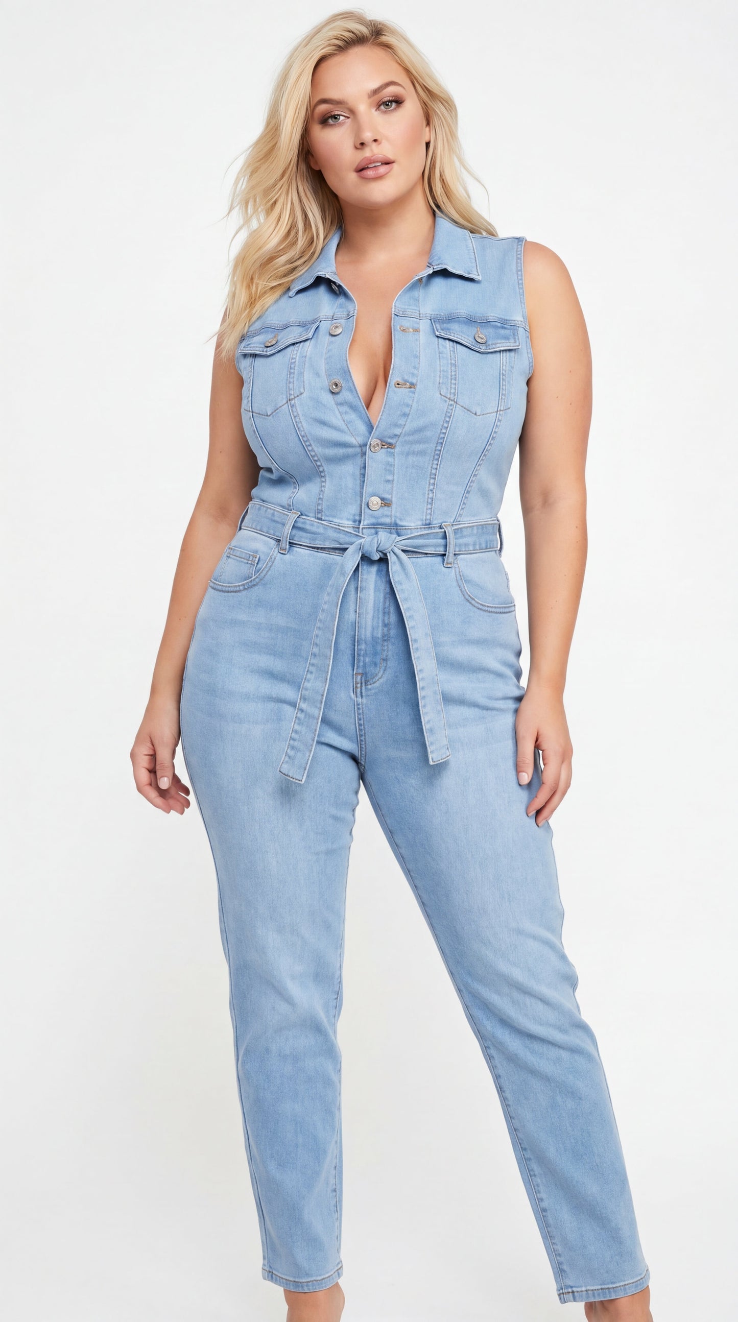 Mono Linda | denim con cinturón